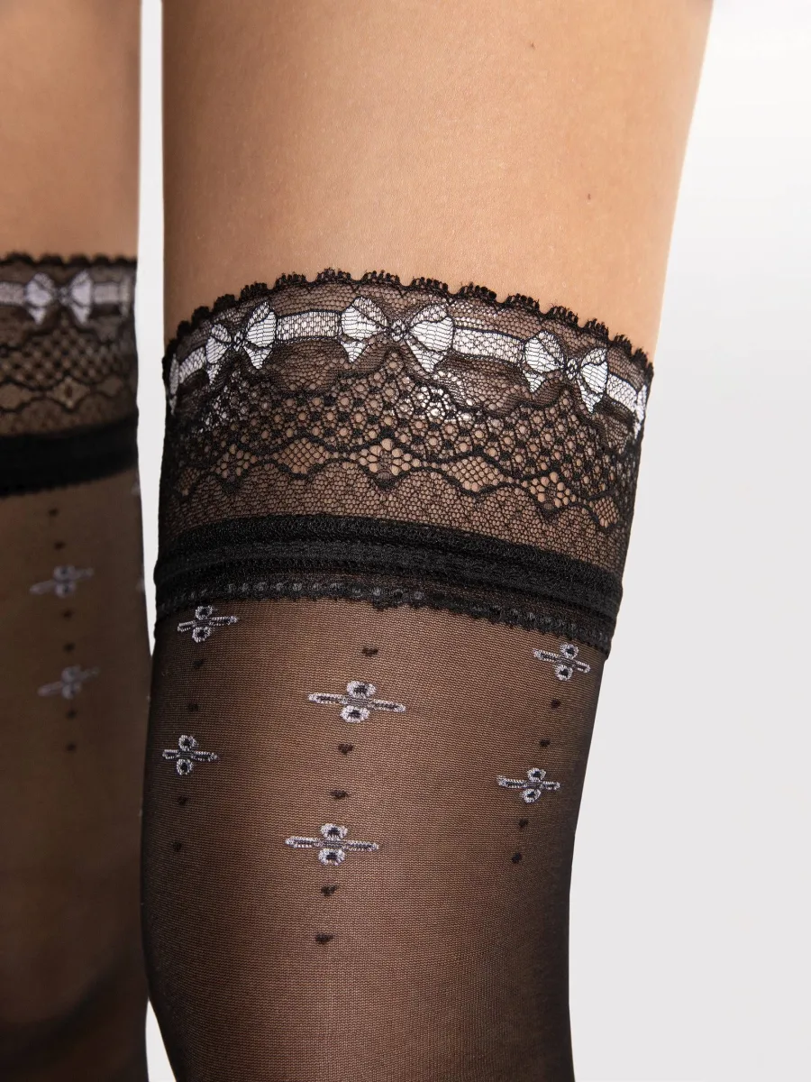 Fiore Reveil 20 Den Hold-Up Stockings with Lace Top
