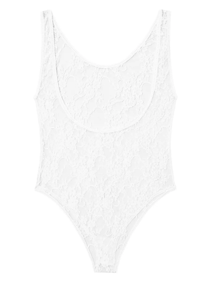 Blumen-Spitzen-Body FIORE Emma – Transparenter Dessous-Top
