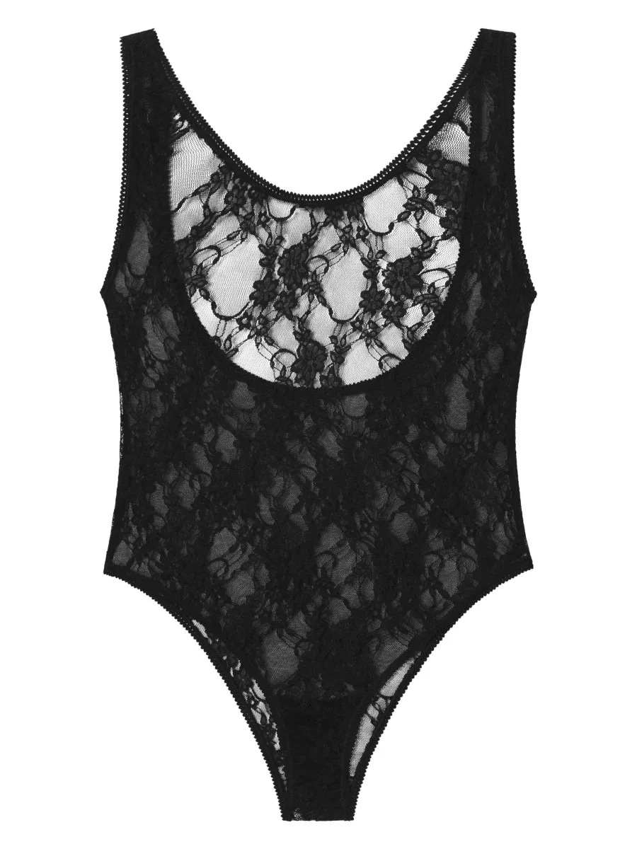 Blumen-Spitzen-Body FIORE Emma – Transparenter Dessous-Top