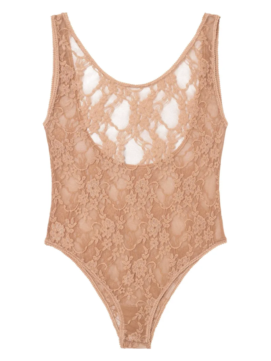 Blumen-Spitzen-Body FIORE Emma – Transparenter Dessous-Top