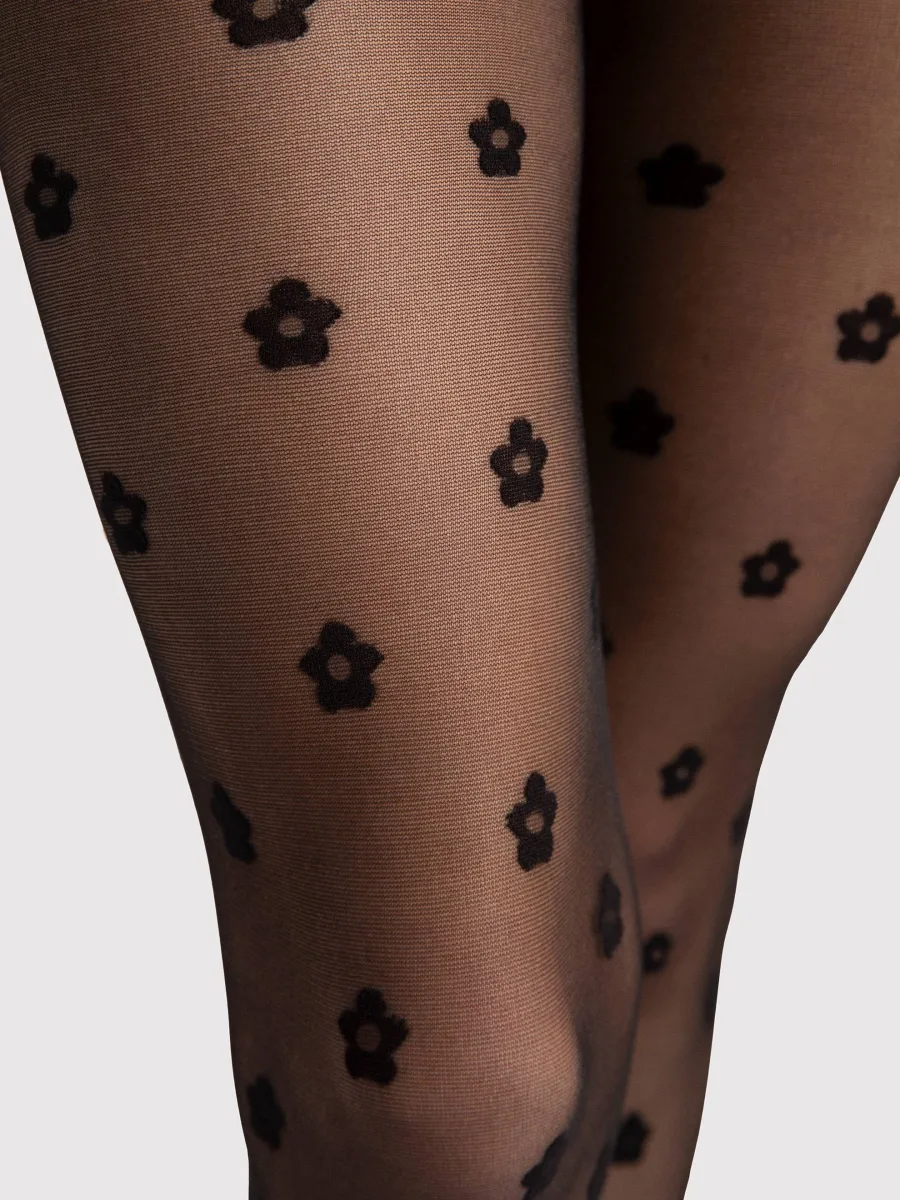 Floral Pattern Pantyhose FIORE Spring — 20 Den Sheer Fashion Tights
