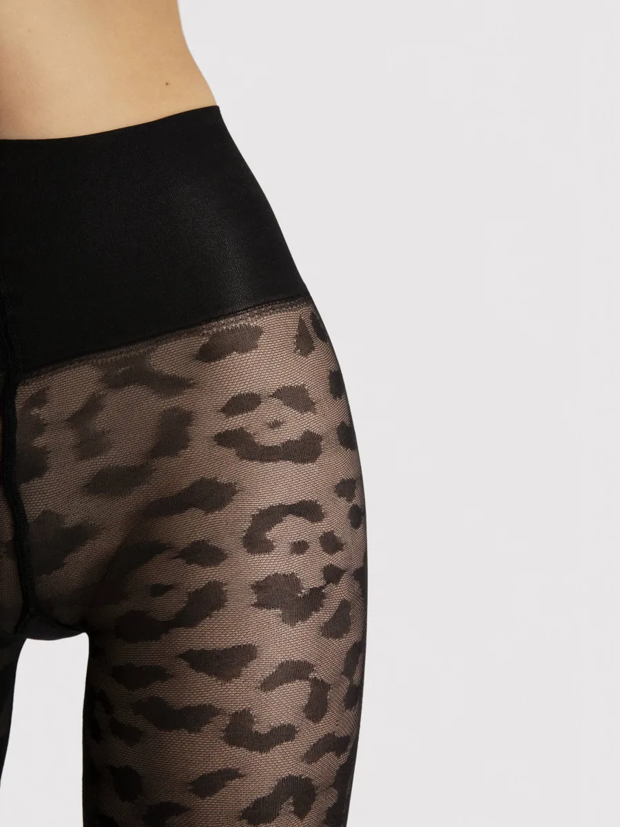 Leopard Print Tights FIORE Echo — 30 Den Shiny Patterned