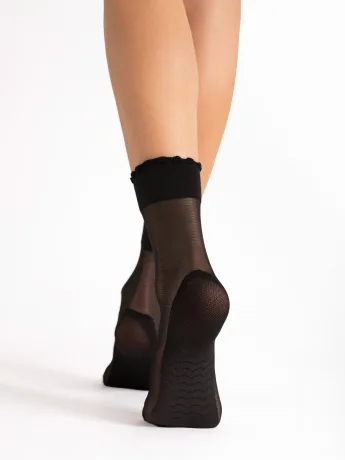 Massage-Söckchen FIORE Pico – 20 DEN Mäusezähnchen-Rand