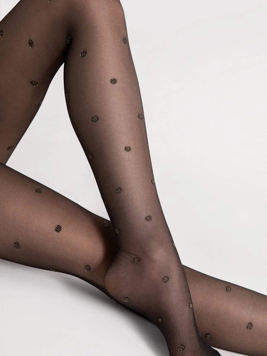 Metallic-Pünktchen Strumpfhose FIORE Confetti – 20 DEN Glitzer-Effekt