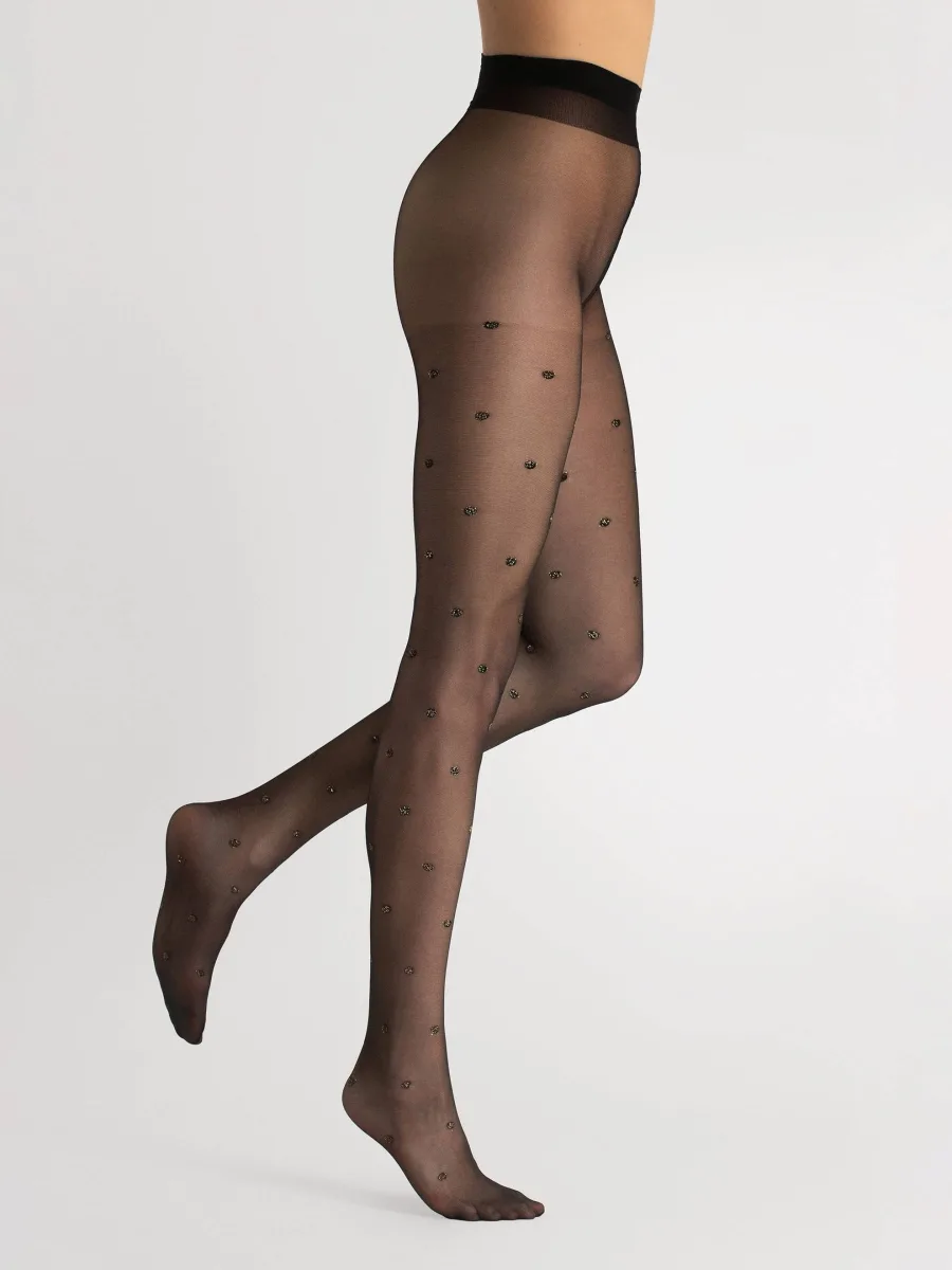 Metallic-Pünktchen Strumpfhose FIORE Confetti – 20 DEN Glitzer-Effekt