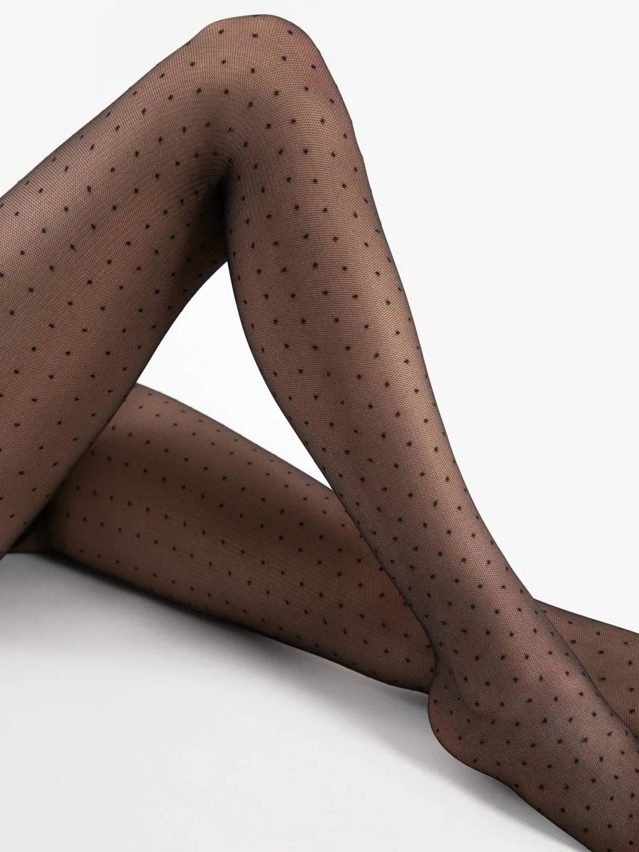 Polka Dot Pantyhose FIORE Dezire — 30 Den Semi-Sheer Tights