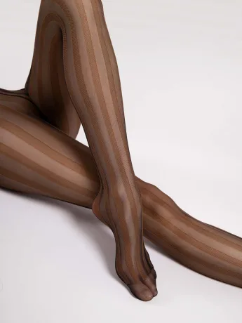 Vertical Striped Pantyhose FIORE Raya — 20 Den Slimming Style
