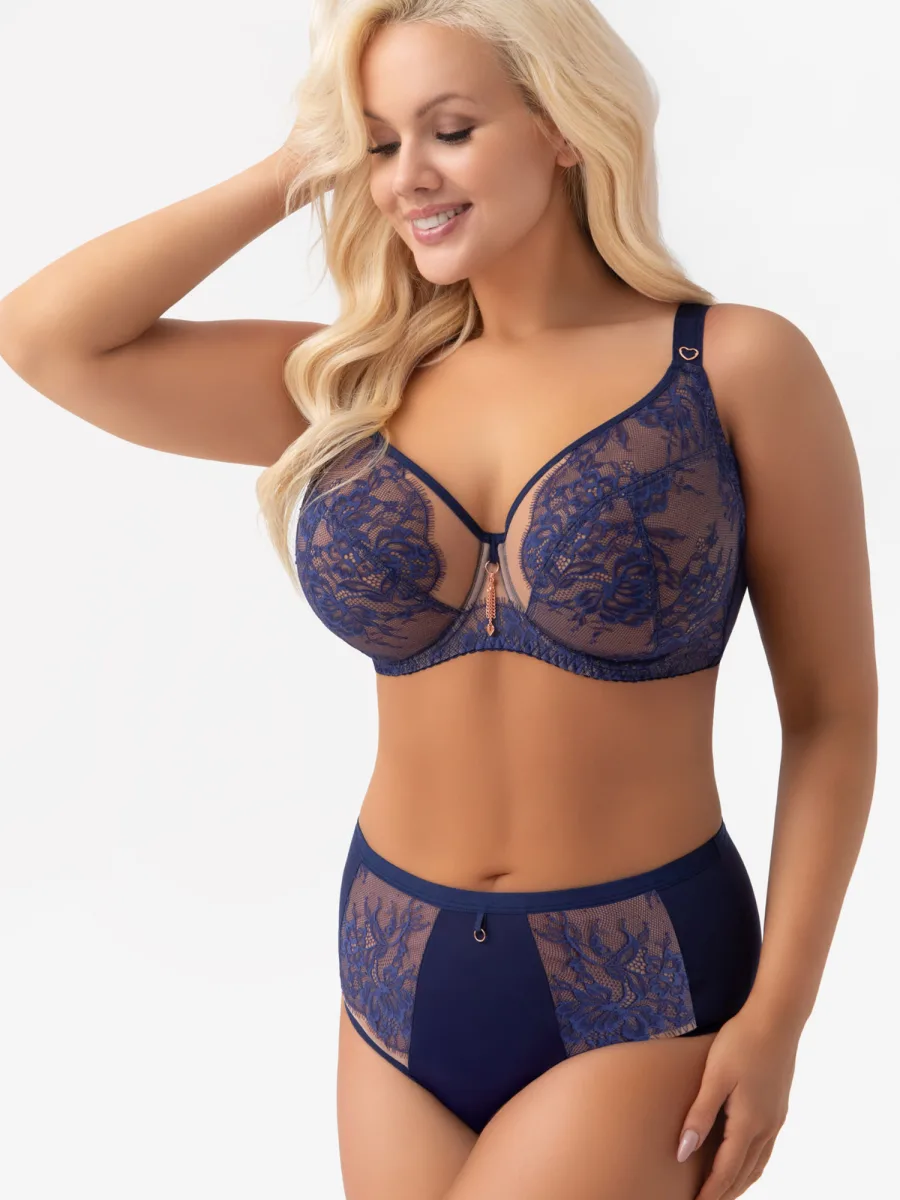 Marineblauer Taillenslip mit Spitze Gorsenia Desire F024