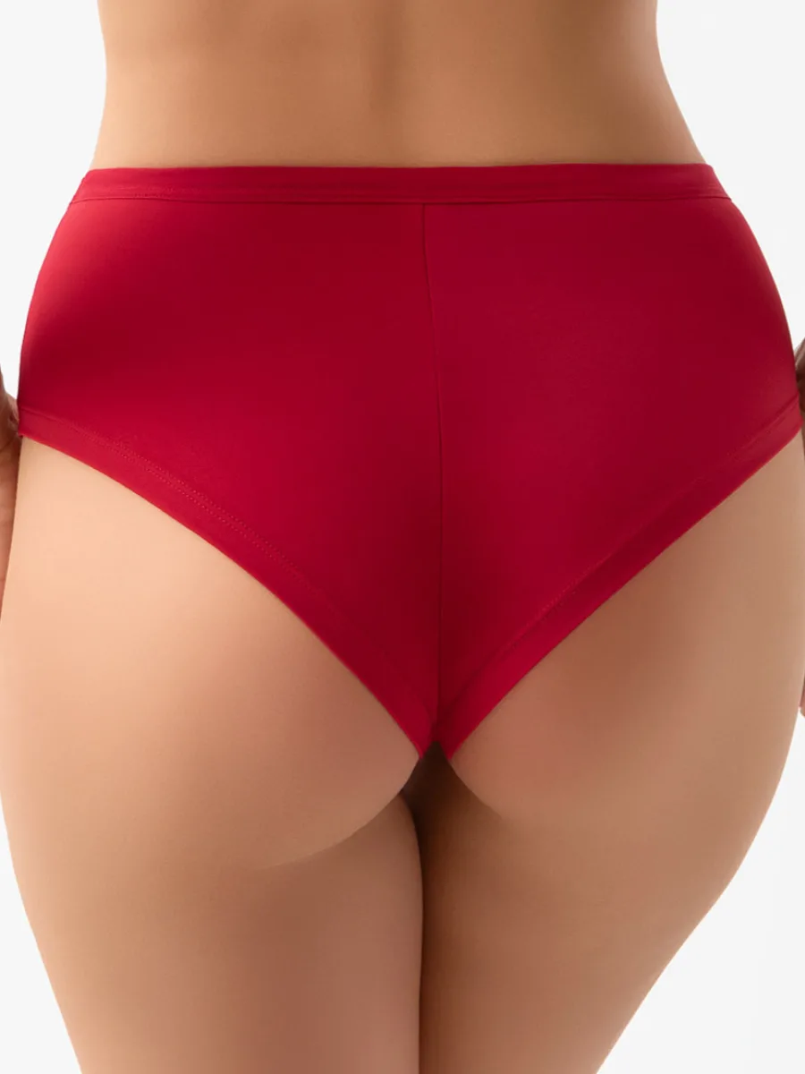Red Lace High-Waisted Brazilian Briefs Gorsenia Desire B024