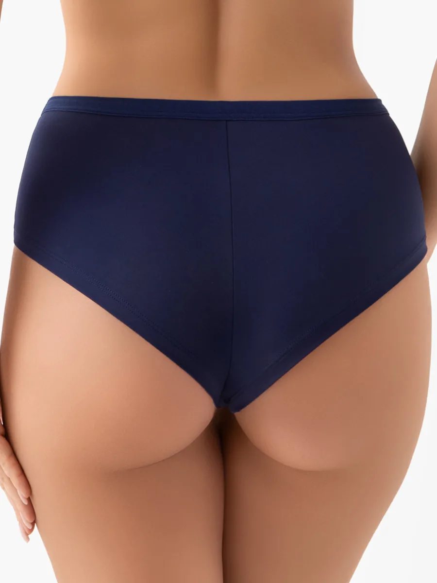 Marineblauer Brazilian-Slip mit hoher Taille und Spitze Gorsenia Desire B024