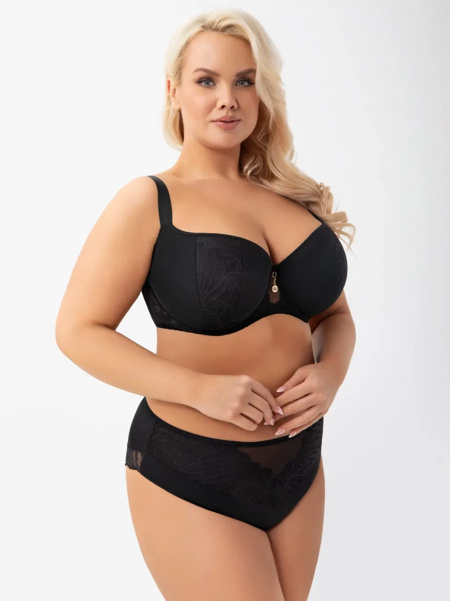 Black Underwired Padded Balconette Bra Gorsenia Erato K962