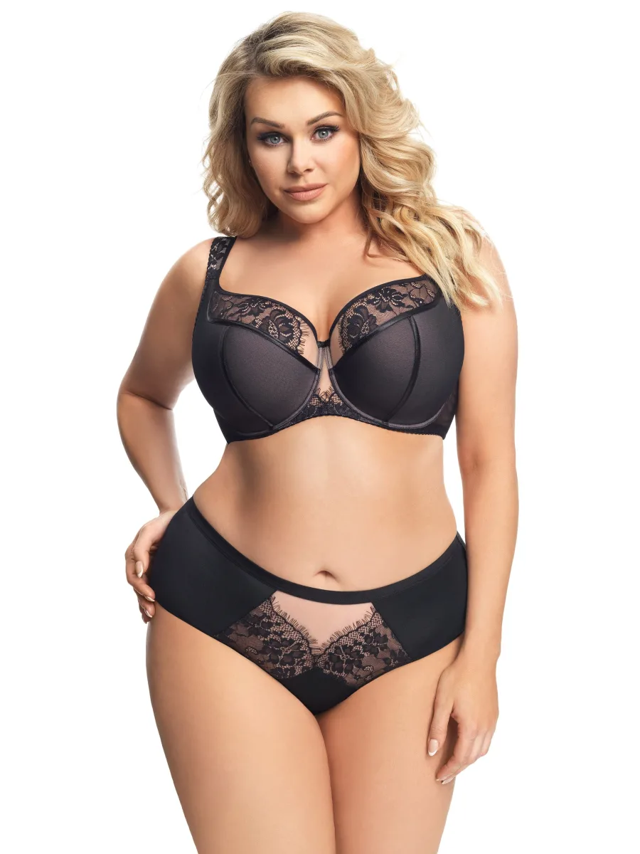 Schwarzer Semi-Soft BH Gorsenia K647 – Projizierte Cup-Form