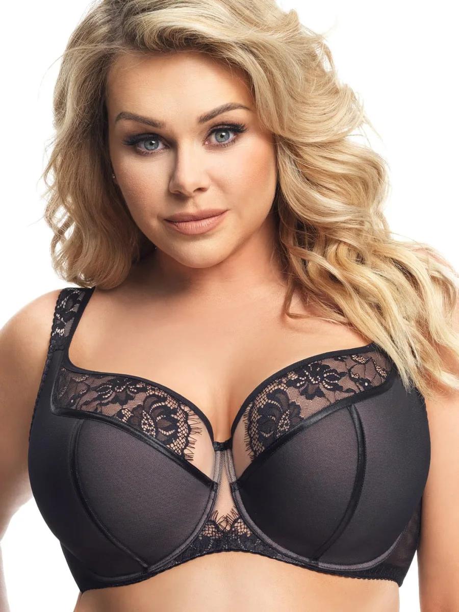 Schwarzer Semi-Soft BH Gorsenia K647 – Projizierte Cup-Form