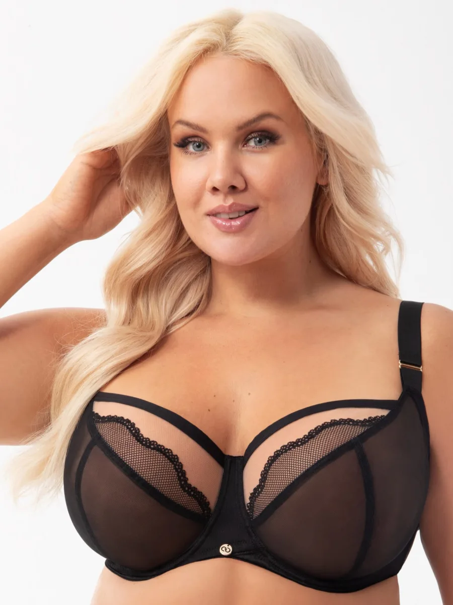 Black Underwired Tulle Soft Bra Gorsenia Ida K900