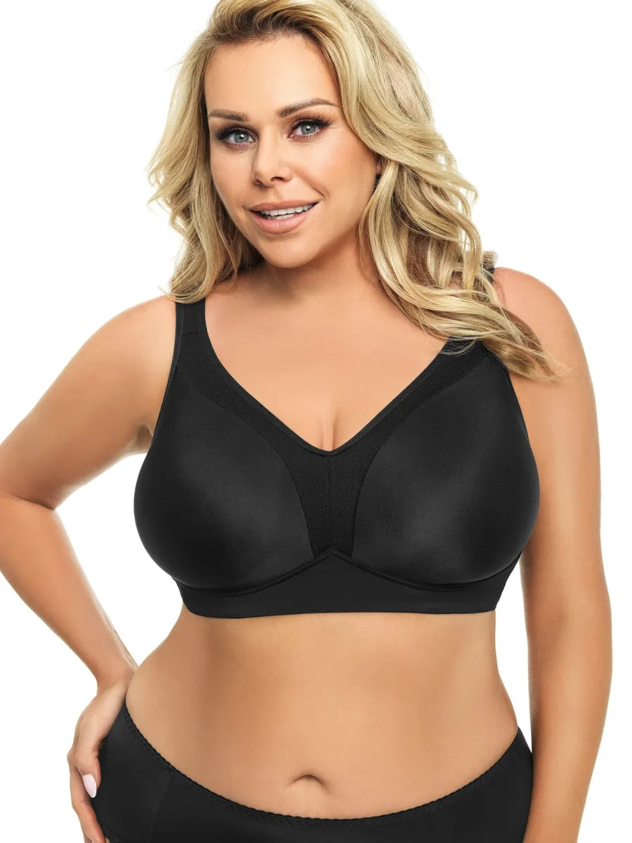 Black Microfibre Wireless Soft Bra Gorsenia Anya K422