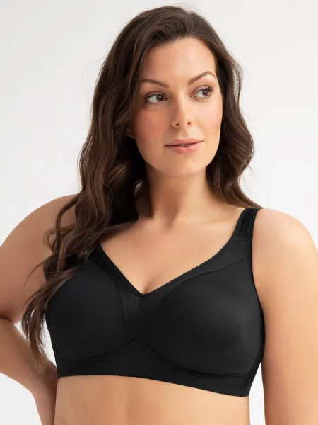 Black Microfibre Wireless Soft Bra Gorsenia Anya K422