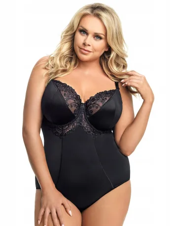 Schwarzer Bügel-Body ohne Polsterung Gorsenia Gala K356