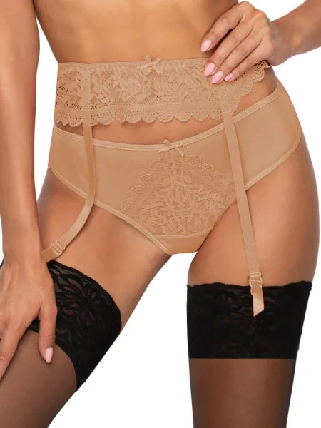 Beige Lace Garter Belt Mat P-0198/3 Estelle