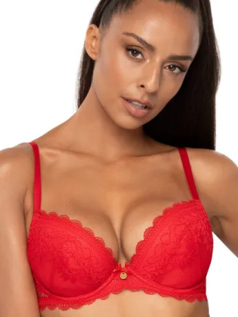Red Plunge Push-Up Bra Mat M-0198/11/2 Estelle