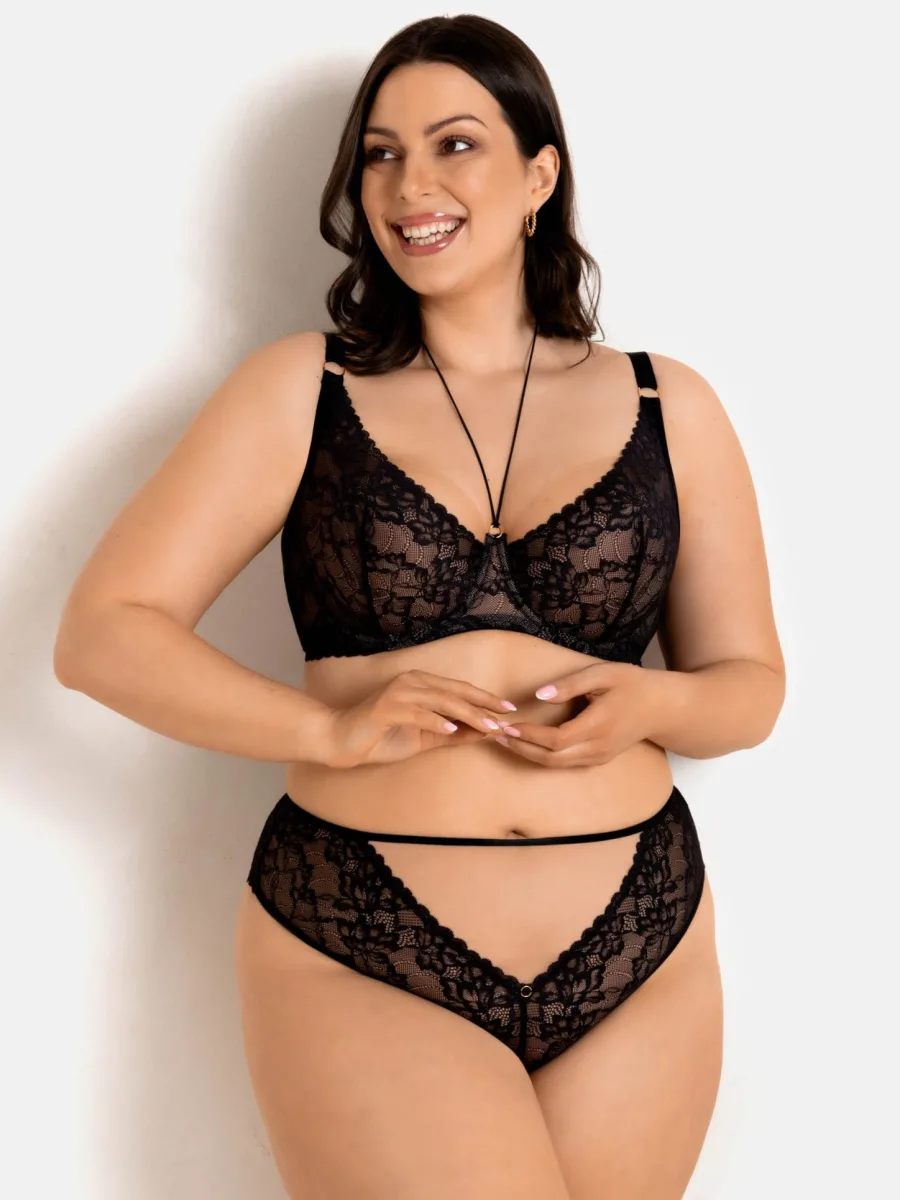 Brazilian Panties Jet Black Lace Mediolano 19235 Magic – Black