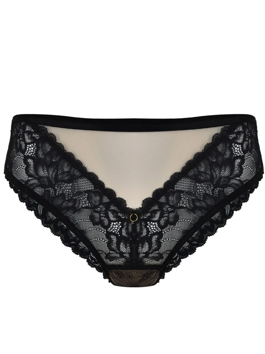 Brazilian Panties Jet Black Lace Mediolano 19235 Magic – Black