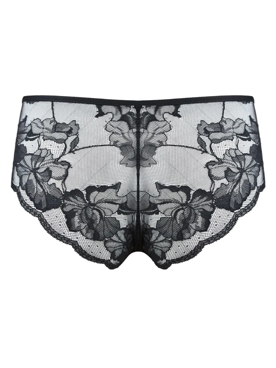 Brazilian-Slip mit Spitzendetail Mediolano Amelia 19201 – Tiefschwarz