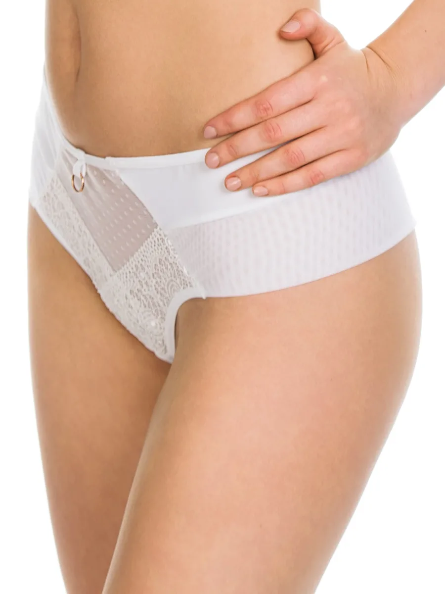 Brazilian Panties Lace Mesh Mediolano Dots 19056 – Optic White