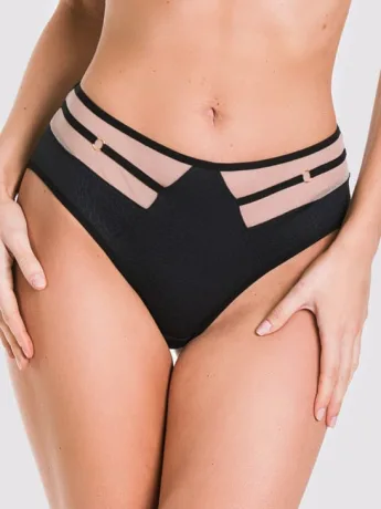 Brief Panties Snakeskin Texture Mediolano Proudence 19177 – Jet Black