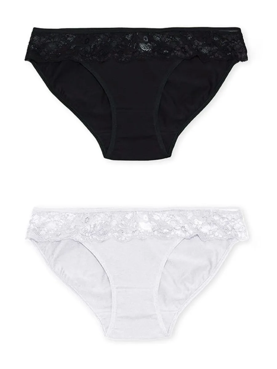 Cotton Bikini Panties with Lace Trim Mediolano Marta 07003
