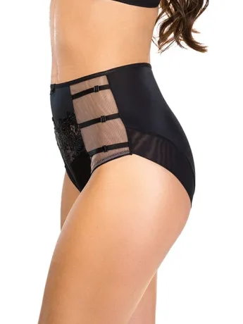 High-Waist Briefs Decorative Straps Mediolano Deziro 19025 – Jet Black