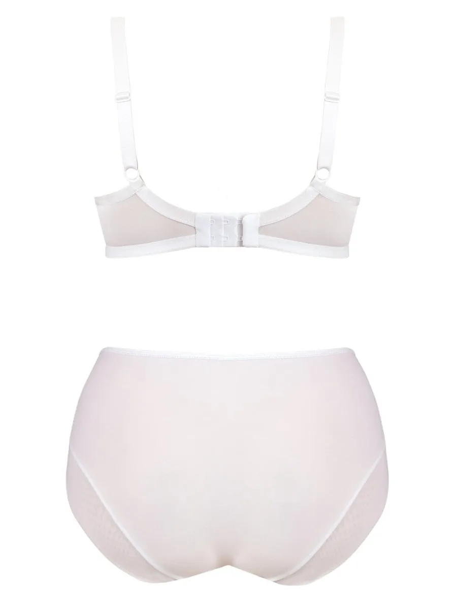 High-Waist Briefs Lace Mesh Mediolano Dots 19057 – Arctic White
