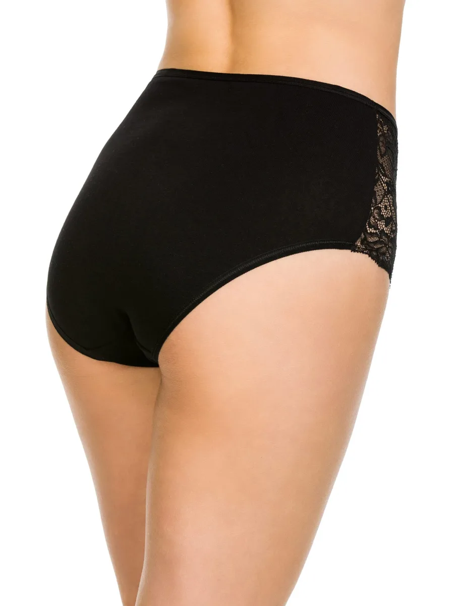 High-Waisted Cotton Panties with Lace Trim Mediolano Viki 07030