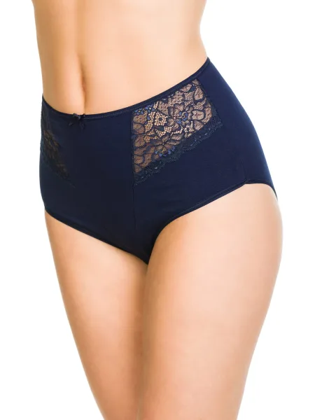 High-Waisted Cotton Panties with Lace Trim Mediolano Wiola 07032