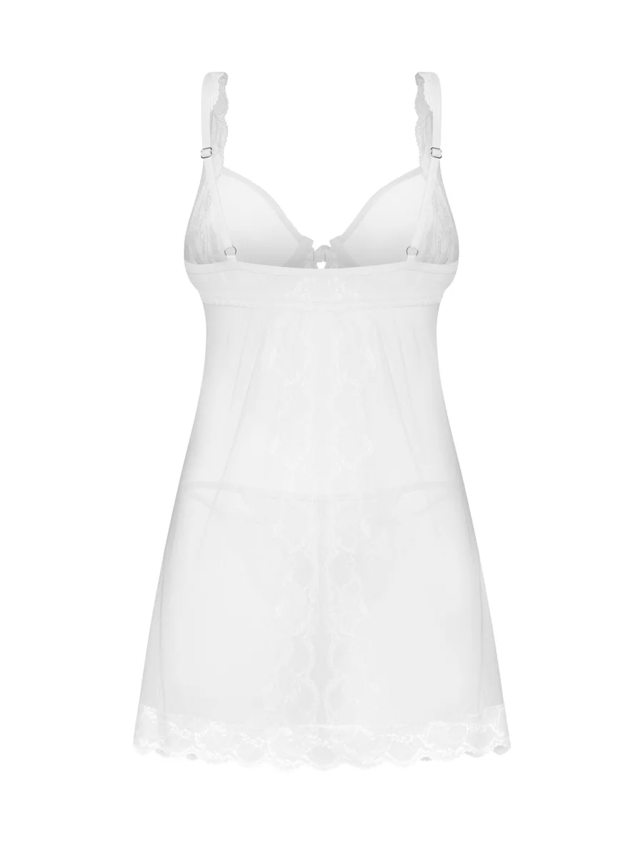 Naughty Bride is embroidered in red across the front of the Obsessive Weddya