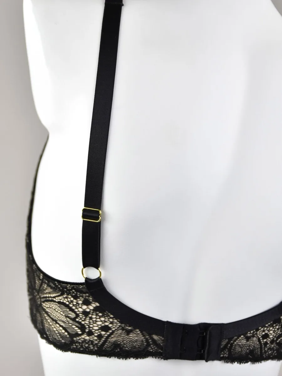 Plunge Bralette Deep V-Neck Mediolano Julia 19185 – Jet Black