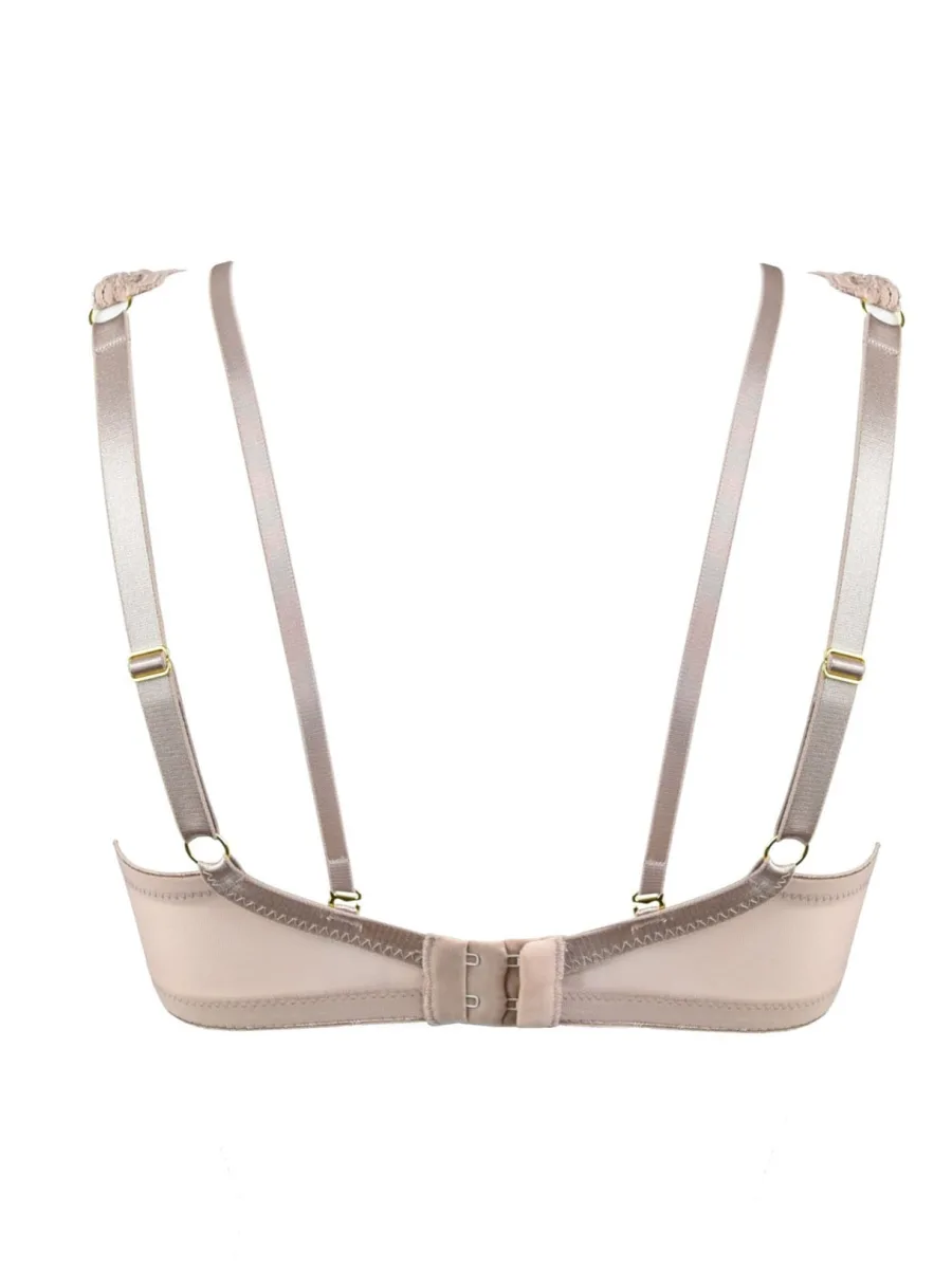 Plunge Bralette Harness Detail Mediolano Jasmin – Warm Mocha