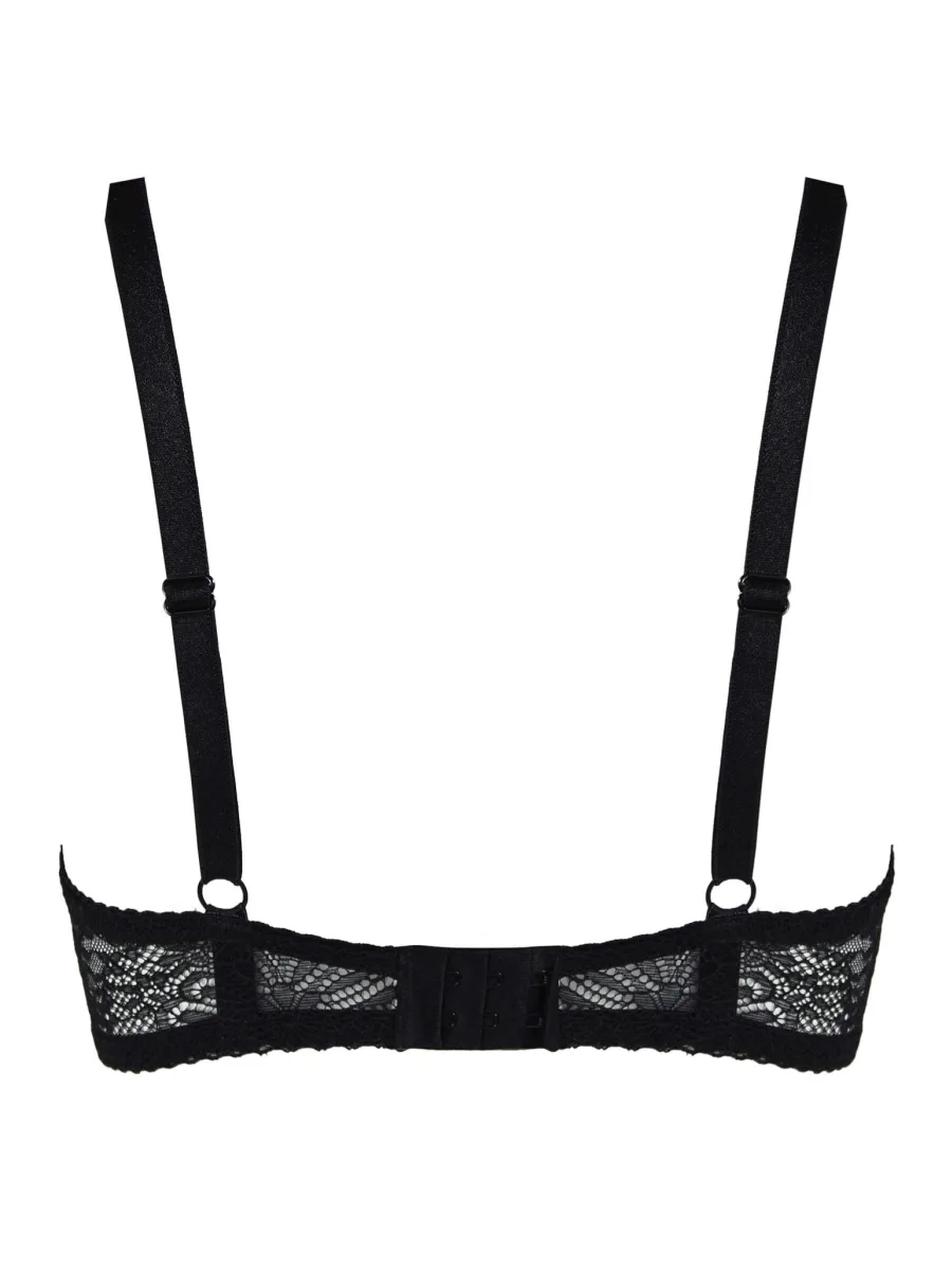 Plunge Soft Cup Underwired Bralette Mediolano Fancy – Jet Black