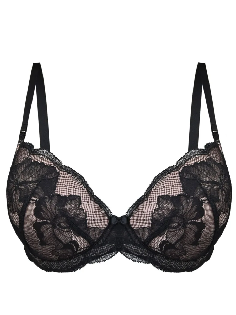 Push-Up-BH Mediolano Amelia 19202 – Tiefschwarz mit Spitze