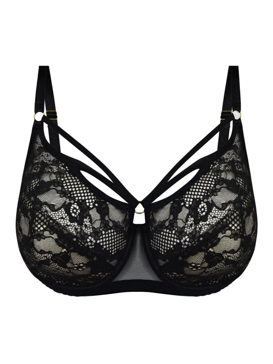 Soft Cup Decorative Straps Mediolano 19252 Spider – Jet Black