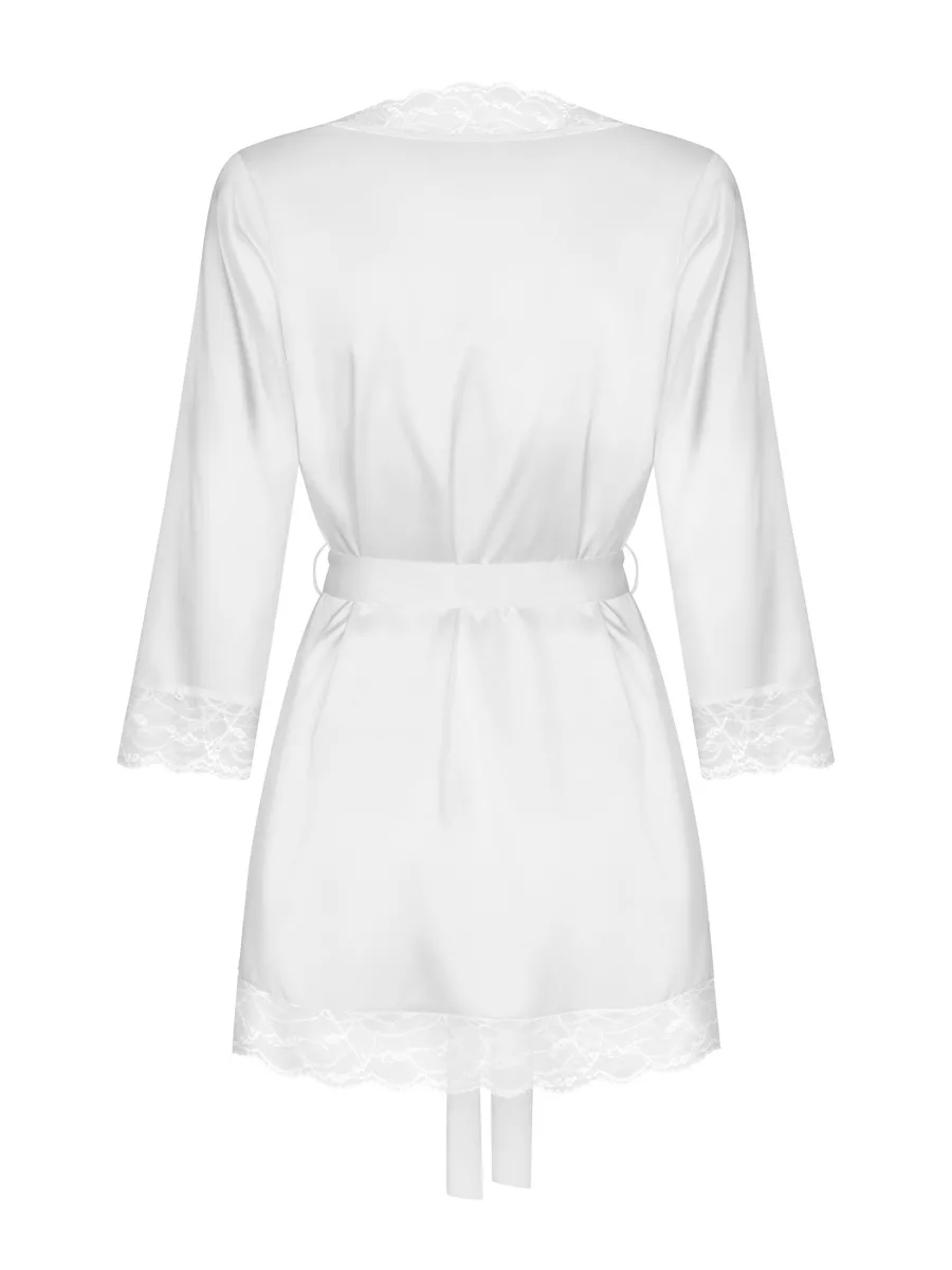 White Lace Trim Short Bridal Robe Obsessive Weddya