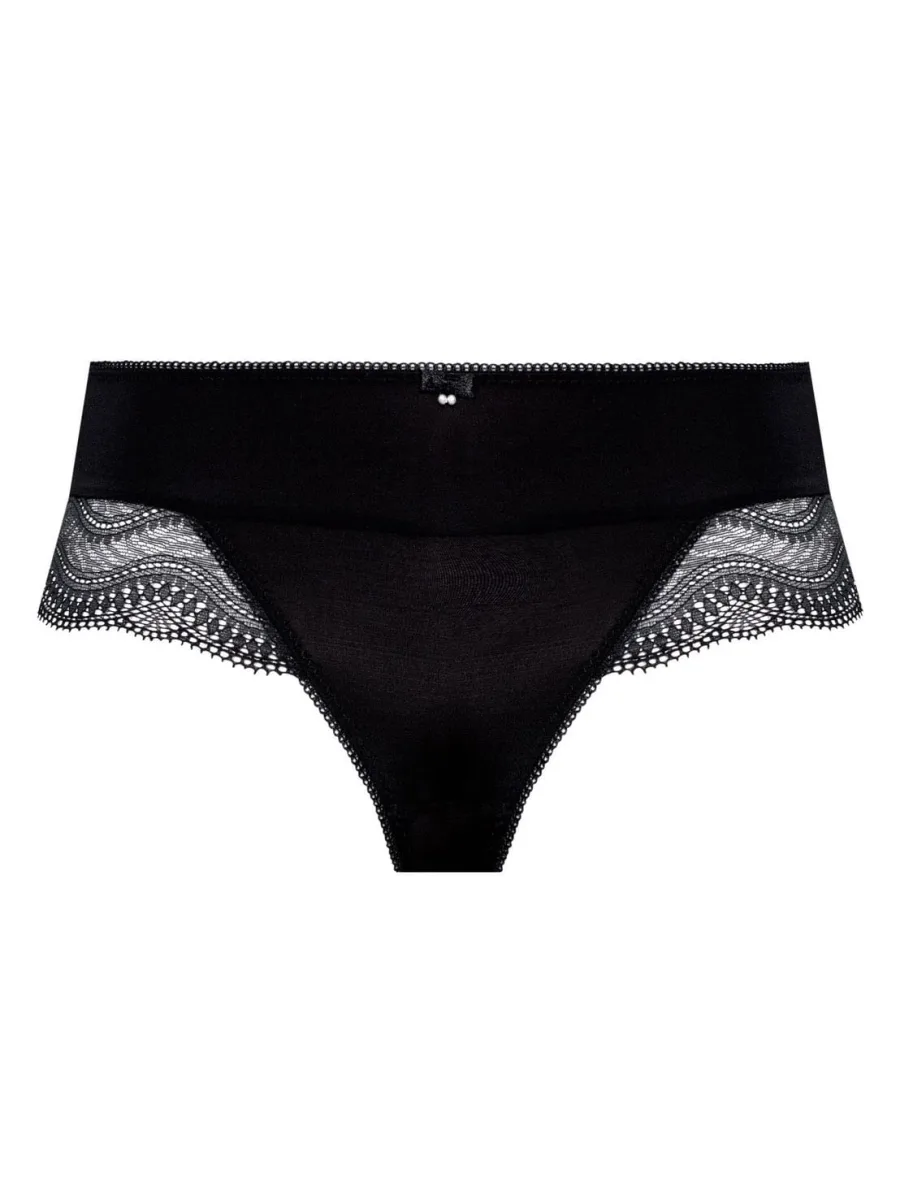 Elegant Lace Hipster Panties Mefemi Pepite – Black