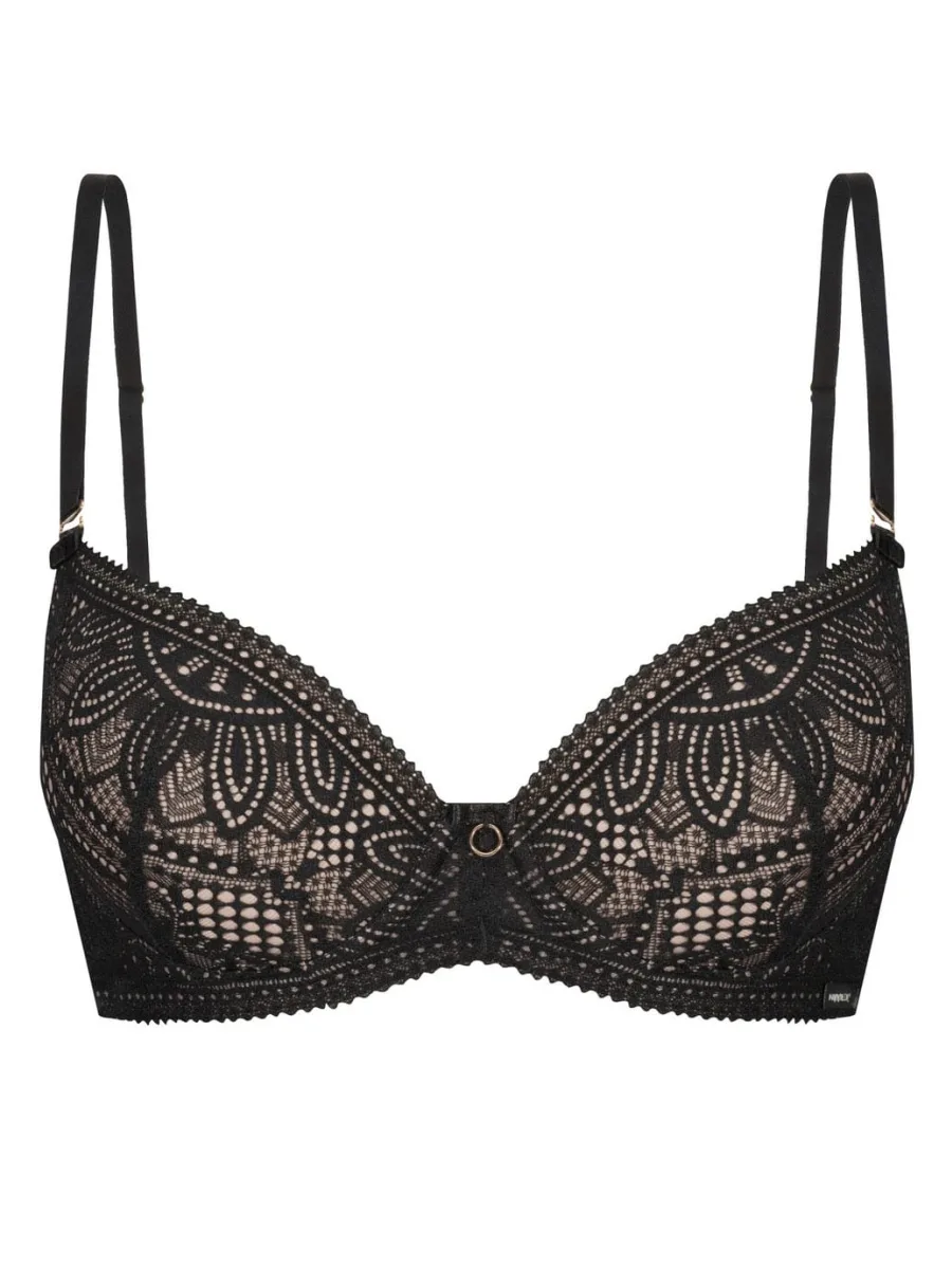 Mefemi Desire Black/Beige Lace Push-Up Bra – Elegant Contrast Lift