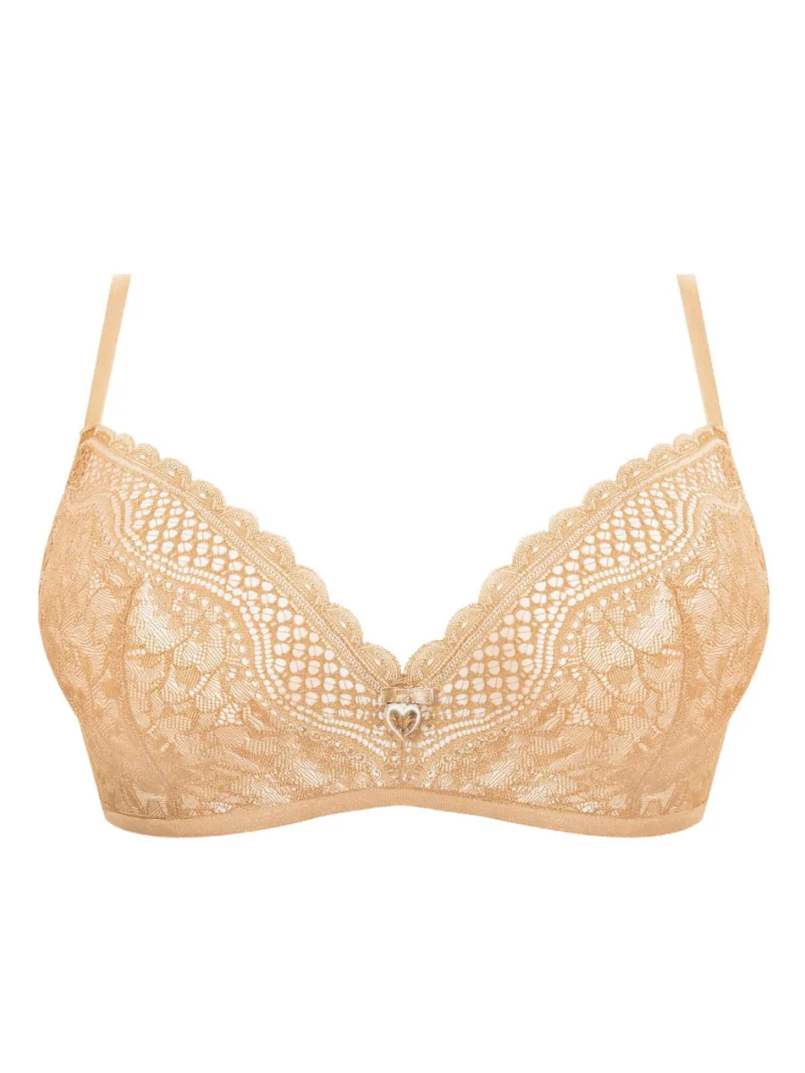 Nude Lace Wireless Push-Up Bra Mefemi Clarisa – Deep Plunge Comfort
