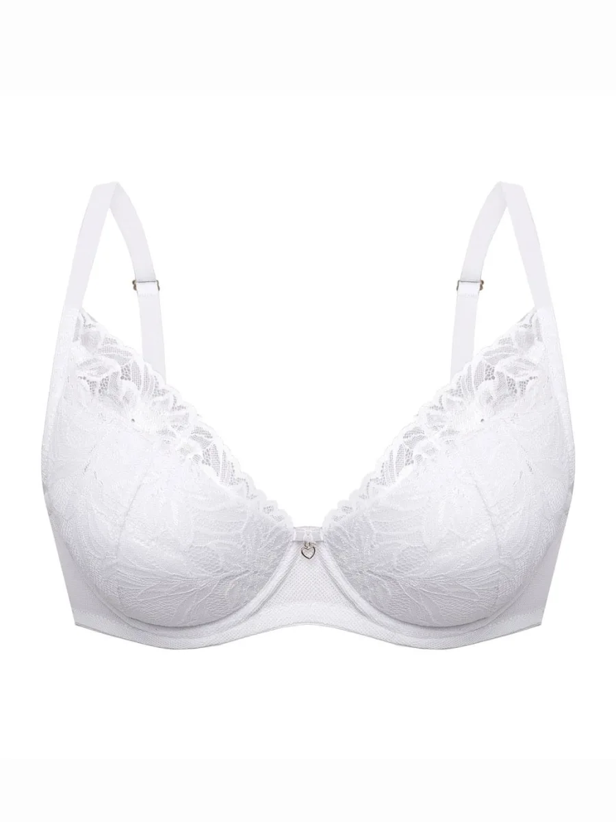 White Lace Longline Push-Up Bra Mefemi Laura – Underwired Bralette Style