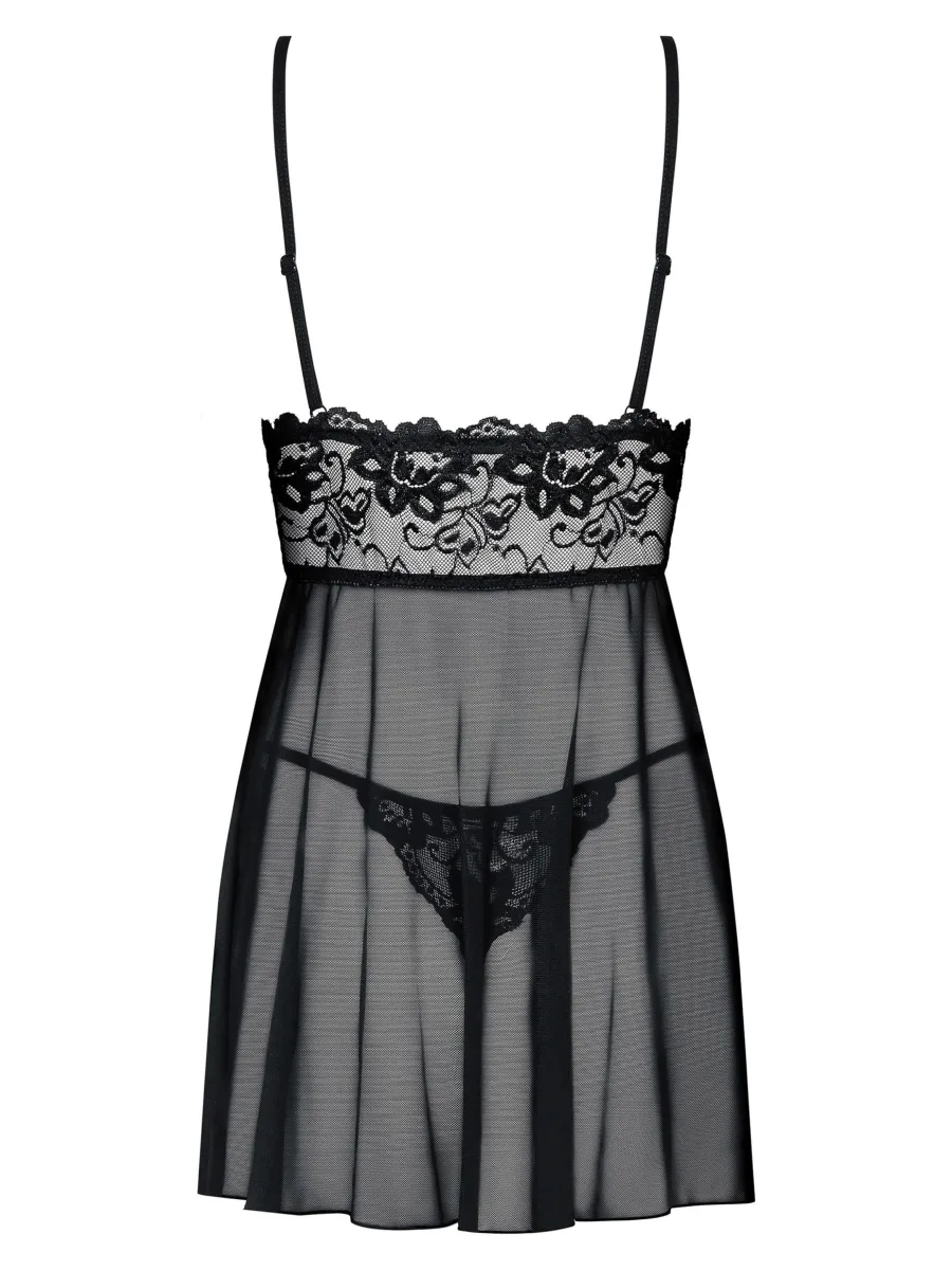 Black Babydoll Obsessive Idillia — Lace Set