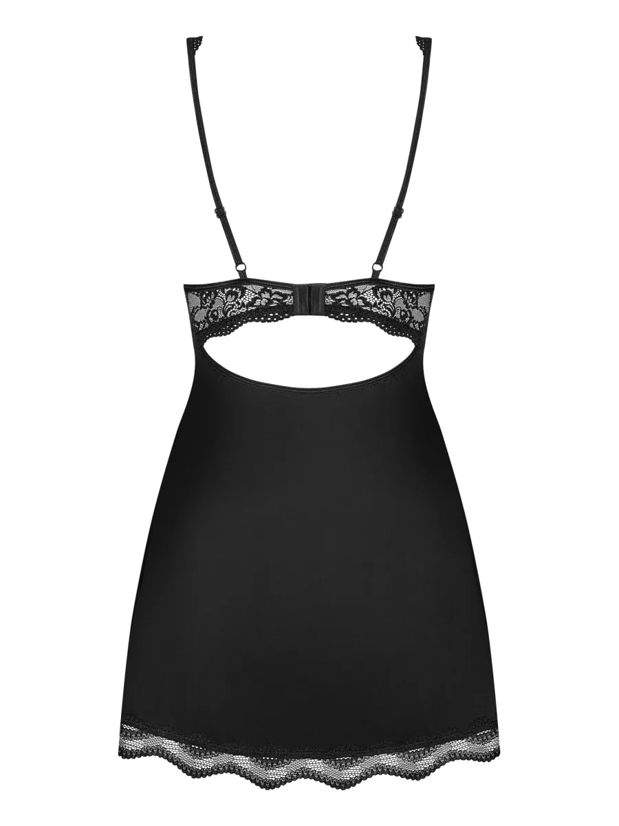 Black Babydoll Set Obsessive Luvae — Lace Nightgown