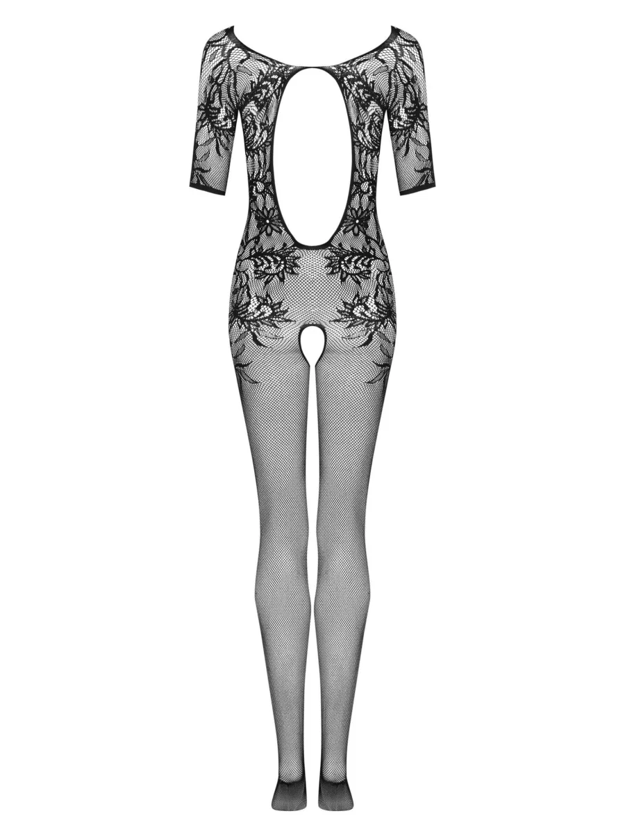 Black Bodystocking Obsessive F238 — Floral Lace