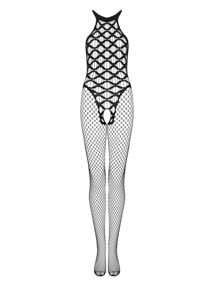 Black Bodystocking Obsessive G332 — Crotchless Mesh