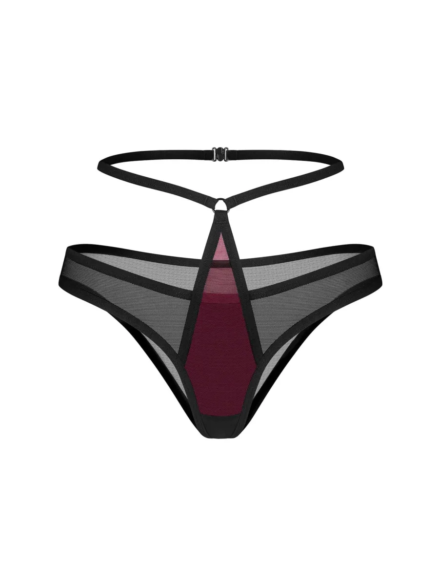 Black Burgundy Panties Obsessive Exquisite Parisel — Straps