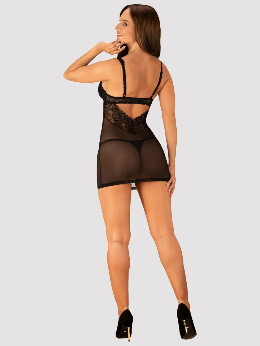 Black Chemise Obsessive 867-CHE-1 — Underwired Cups